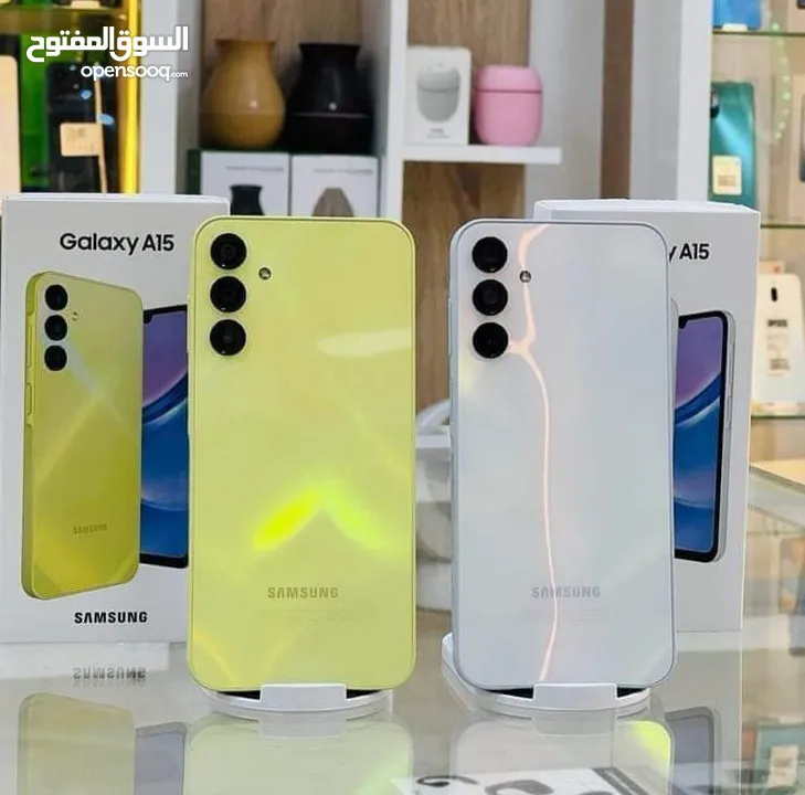 مشغل ايام Samsung A15 رام 12 جيجا 128 أغراضة والكرتونه الأصلية مكفول بالشركة متوفر توصيل