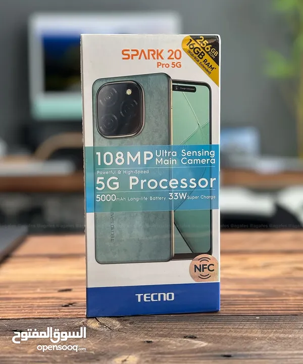جهاز جديد بالكرتونة Spark 20 pro 5G رام 16 جيجا 256 مكفول سنة متوفر توصيل