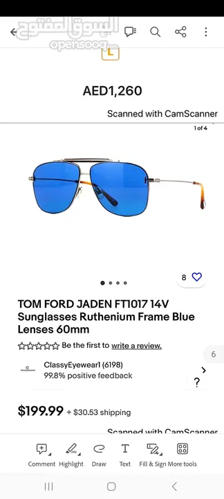 Top Brand Tom Ford and Guess Sun glasses with orignal box packing