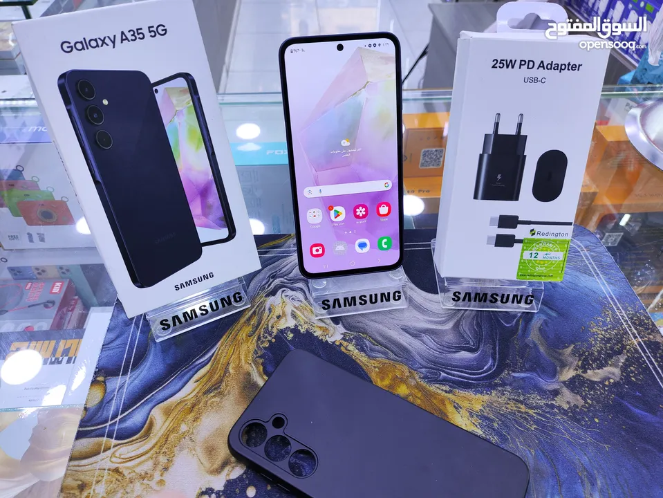 جهاز وكالة علفحص SAMSUNG A35 جيجا 256 رام 16 معه بكج هدية معه كرتونه