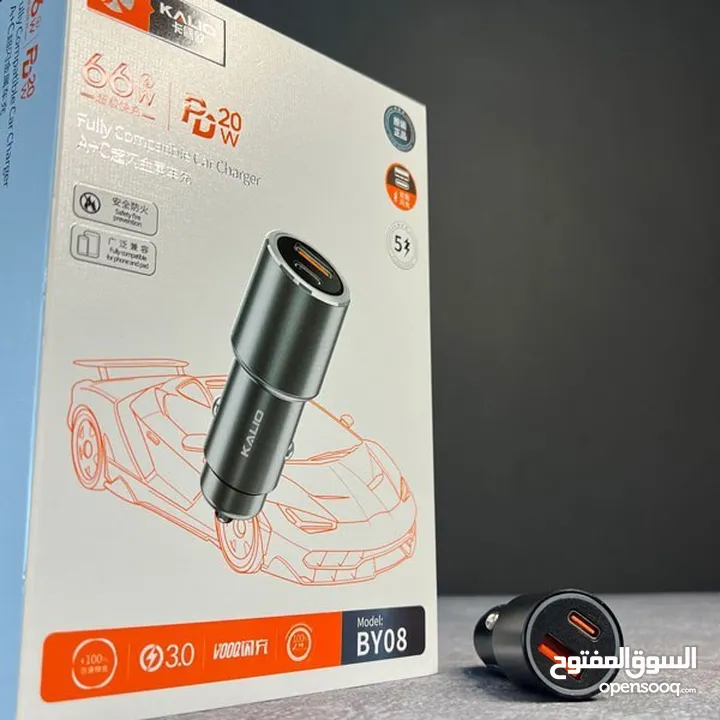 شاحن سياره مدخلين كليو الاصلي 66w pd سربع جداا كفاله سنه