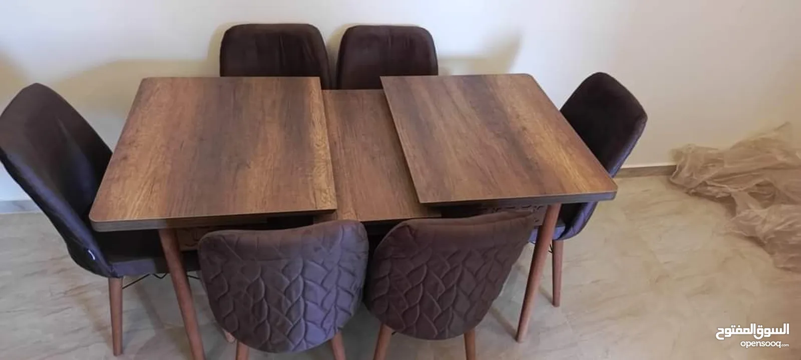 طاولات طاولة سفرة صناعة تركيا مع 6 كراسي