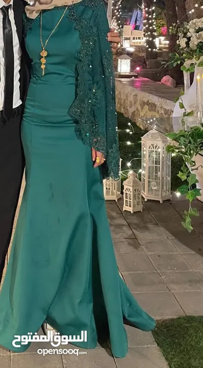 فستان زيتي تركي بسعر مغري