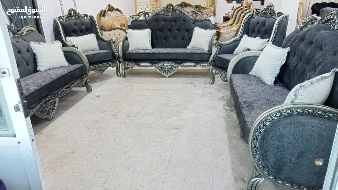 طقم كورنر خشب قراط ولاتيه مكفول سنتين اسفنج ضغط قماش وتر بروف. 6مخدات هدية  بفة لكل طقم كن