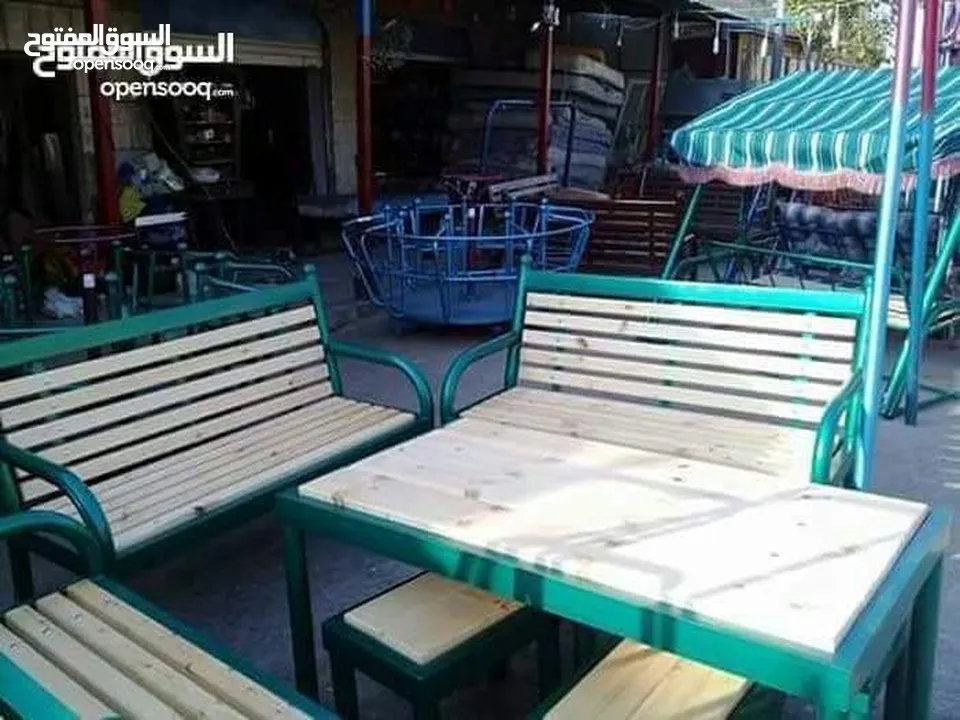 جلسات ومقاعد خارجية جلسات تفصيل حسب الطلب حديد ثقيل خشب سويد يوجد العديد من الموديلات