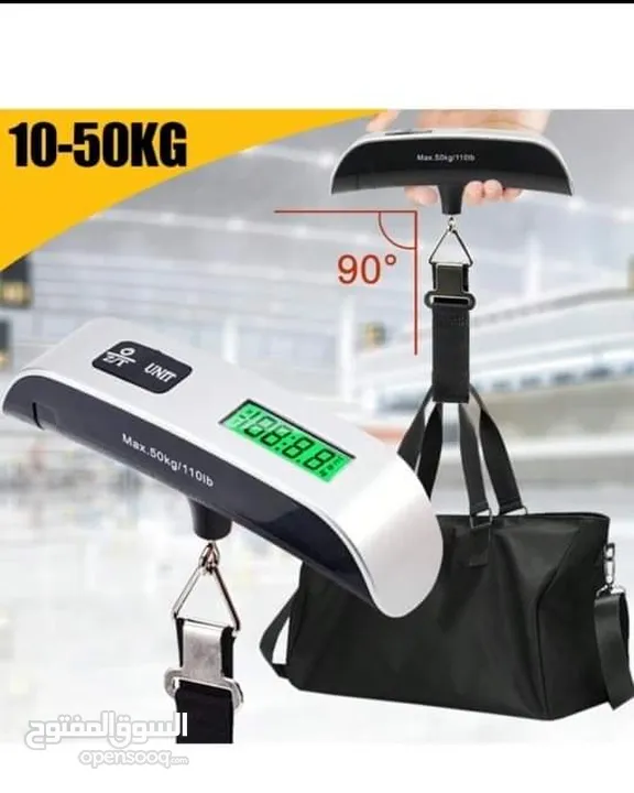 لاتنسي رفيق السفر  ميزان حقائب السفر ميزان إلكتروني يستطيع وزن حتي 50kg