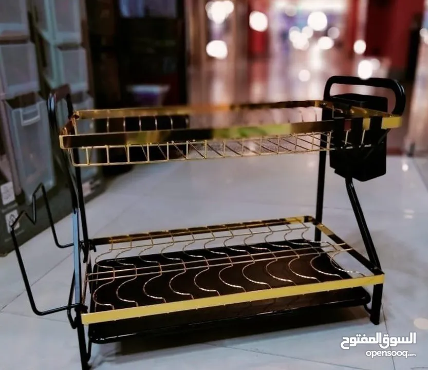 مطبقيه  2 دور ذهبي في اسود  المطبقيه الجولد المعدن مطبقية كاملة متكاملة لكل احتياجات المطبخ