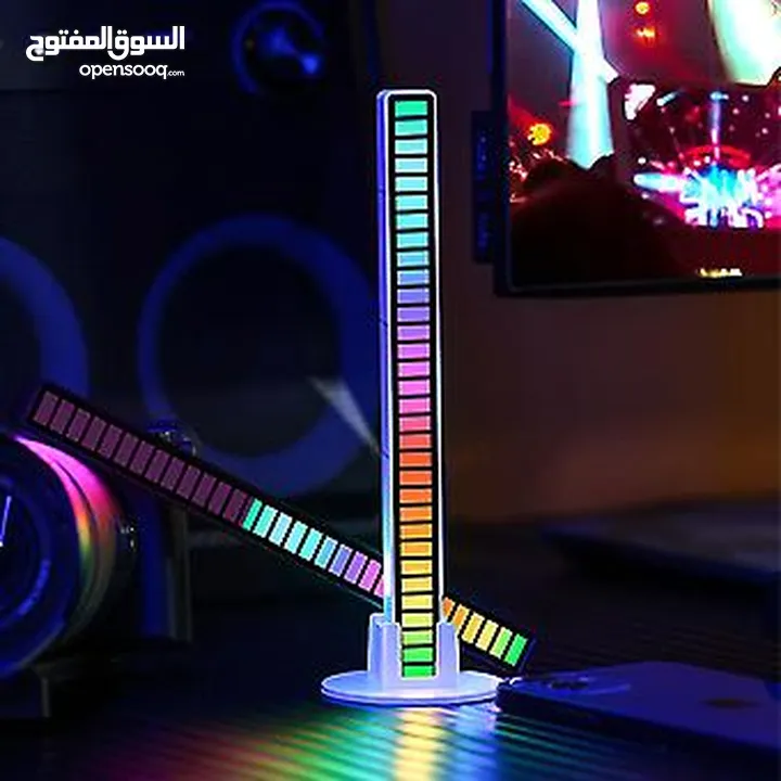 مسطرة  ار جي بي  RGB ذبذبات اضاءه متصاعده  مع حدة الصوت  تعمل على usb