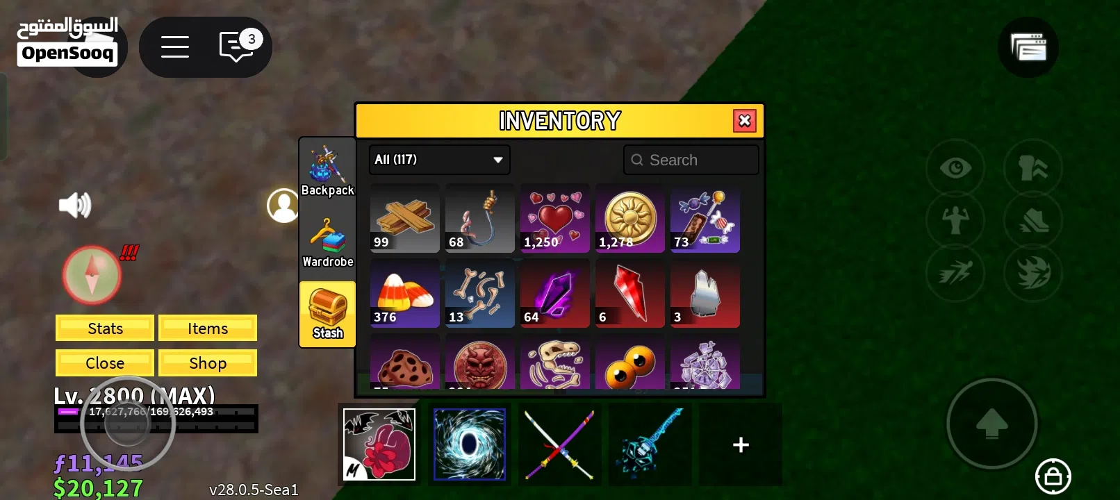 للبيع حساب بلوكس فروت قوي تقريبا كل شي في اللعبه blox fruit account strong for sell