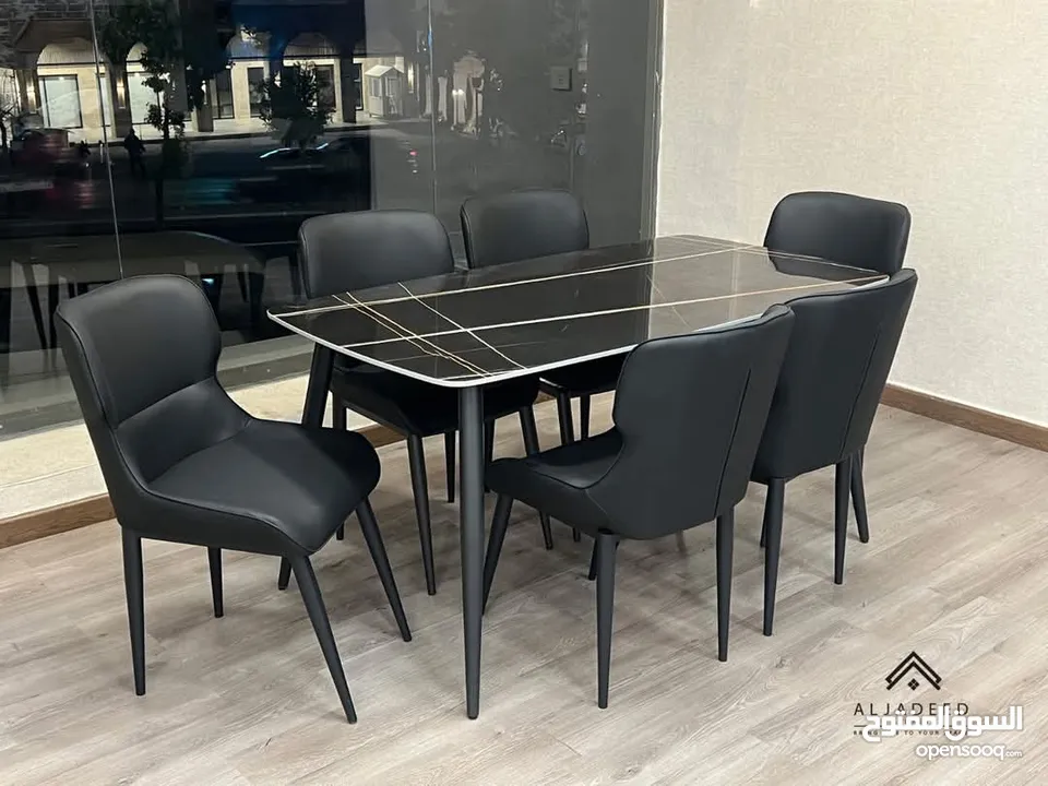 طاولات سفرة معدن ورخام فاخرة