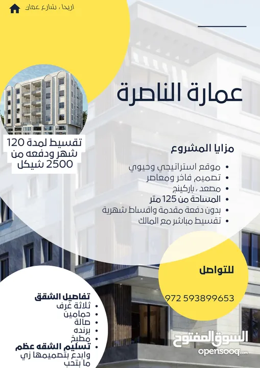 عمارات مميزة بشقق عظم والتصميم ع كيفك ومواقع استيراتيجية