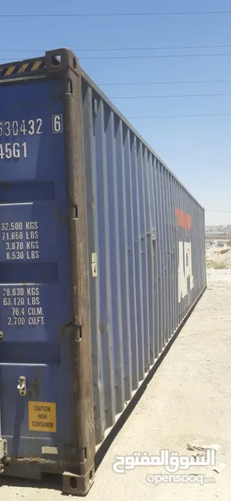 حاويات فارغه مستعمله ( كونتينر ) للبيع  في عمان مجمركه 40 قدم