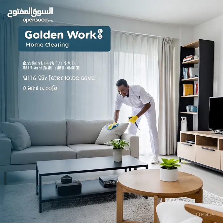 Golden work لخدمات النظافة ‏لتنظيف المنازل والفلله  والقصور نهتم بأدق التفاصيل  شبابيك حمامات مطابخ