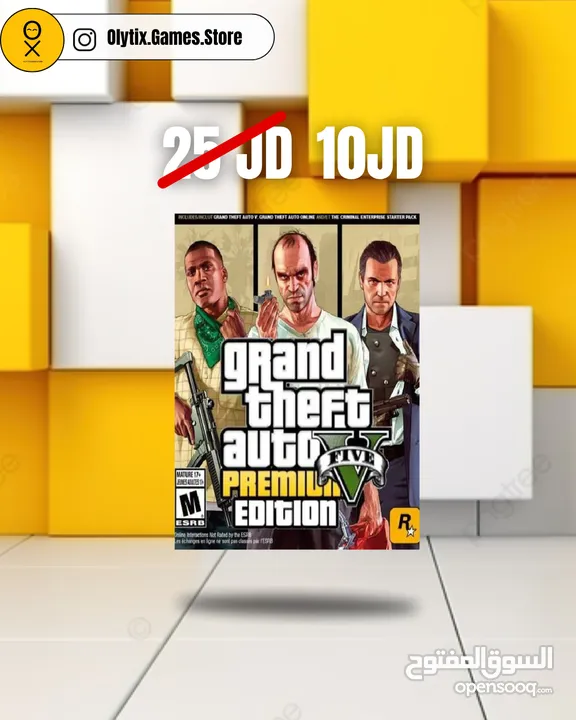 GTA 5 PREMIUM EDITION حساب روكستار (للكومبيوتر) طريقة الدفع (كليك / qliQ)  توصيل فوري