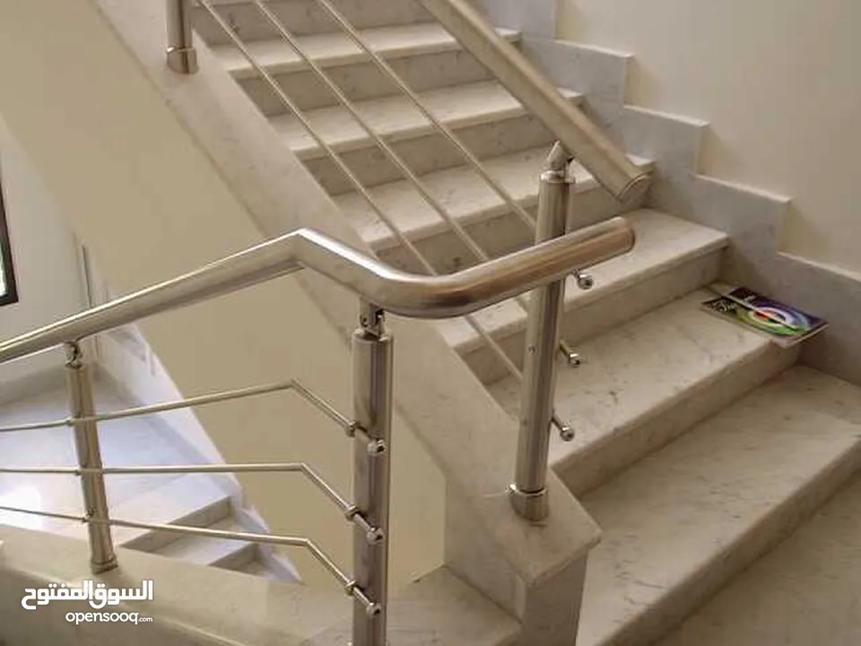 Stainless Steel Handrail For Stairs, Balcony, Swimming Pool. درابزين ستانلس ستيل