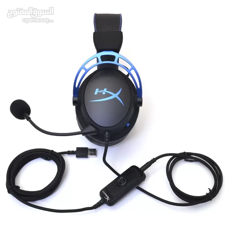 سماعة hyper x alpha s للبيع مستعمله بحاله جيده جدا هايبر اكس الفا س لون ازرق و اسود