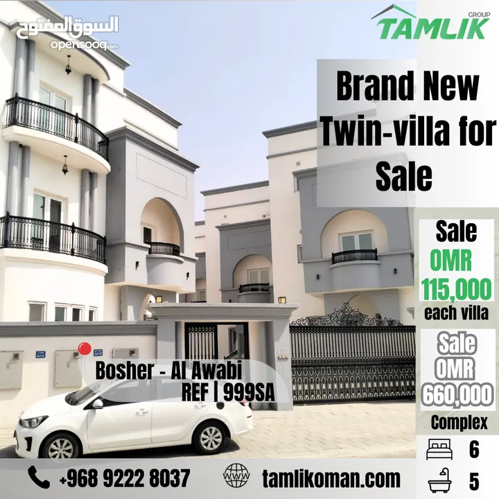 Brand New Twin-villa for Sale in Bosher Al Awabi REF 999SA