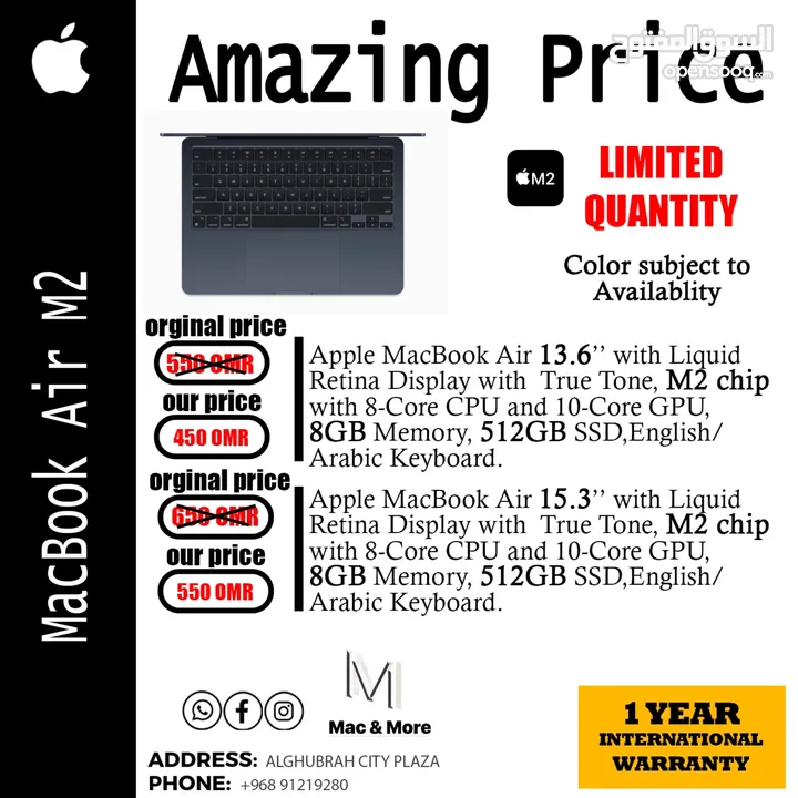 Apple MacBook Pro M2 Max  16”&14” Apple MacBook Air M2 13.6”&15.3”