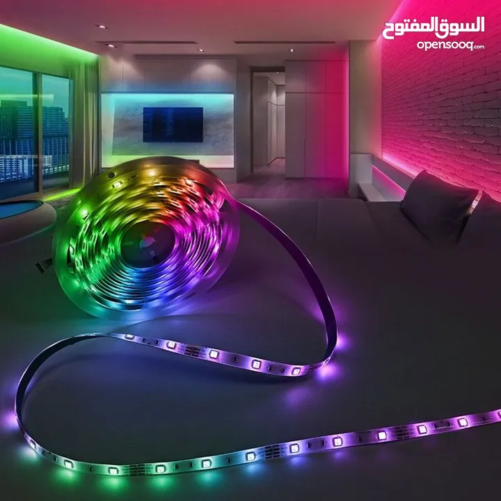 حبل إضاءة ليد متعدد الألوان مع جهاز تحكم عن بُعد بطول 10متر