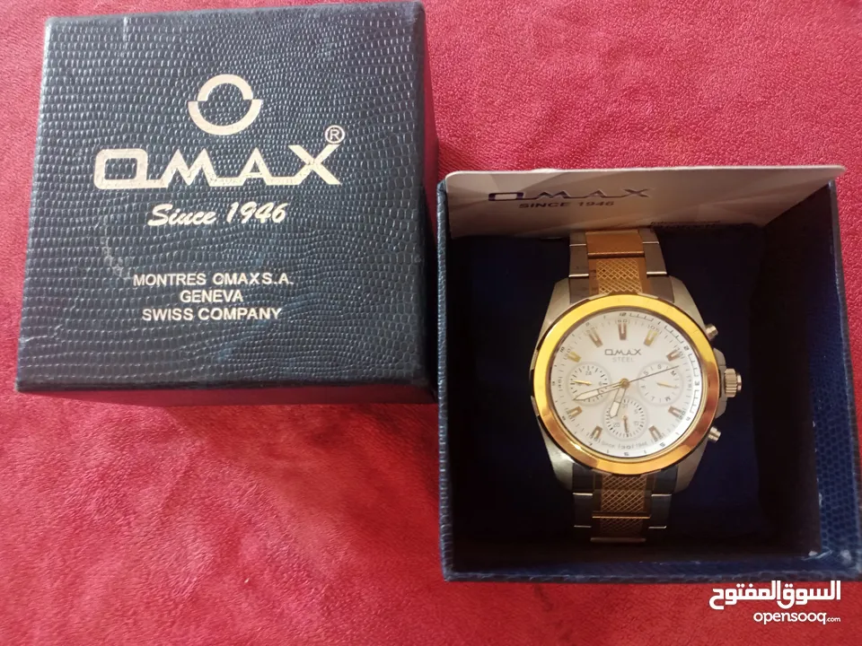 ساعة omax رجالي فريده من نوعها جميلة و مميزه لون جميل يجمع بين مزيج من الفضي و الذهبي جديدة للبيع
