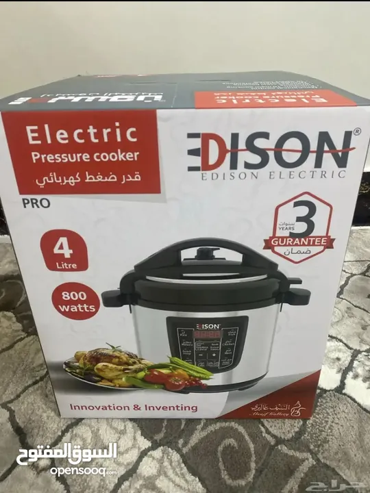 قدر ضغط كهربائي 4 لتر برو 10 وظائف إديسون جديد