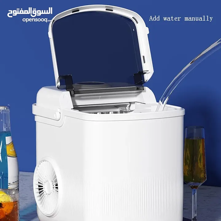 ماكينة صنع الثلج على سطح الطاولة، 9 مكعبات رصاصية جاهزة في 6-9 دقائق، ماكينة صنع الثلج المحمولة مع ا