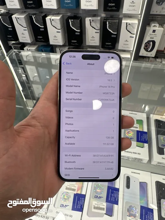 iPhone 14 Pro 128 GB used  ايفون 14 برو 128 جيجا مستعمل بحاله الوكاله  بطاريه 88‎%‎ لون ذهبي