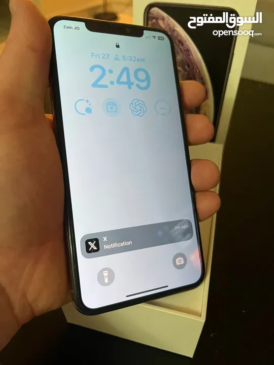 ايفون xs max للبيع بحالة الوكالة مع كرتونتو الاصلية