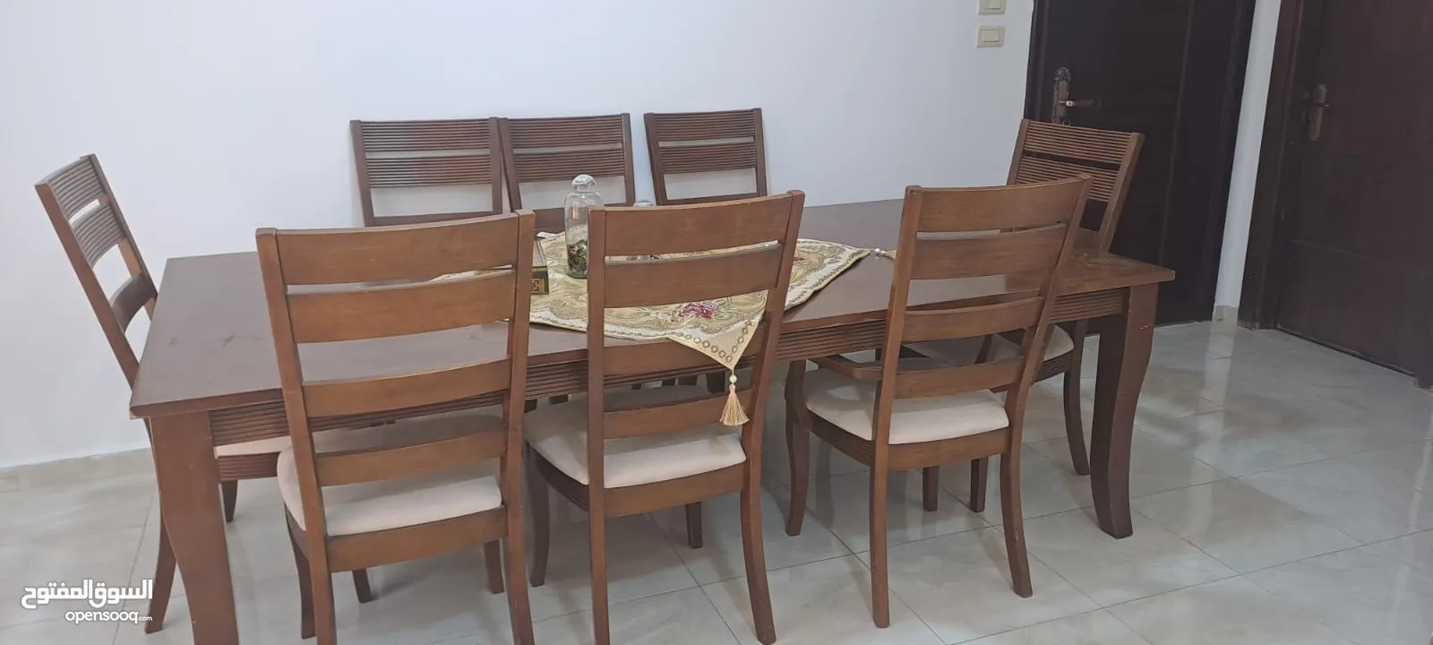 طاولة سفره أوروبية  خشب بلوط 8 كراسي كبير