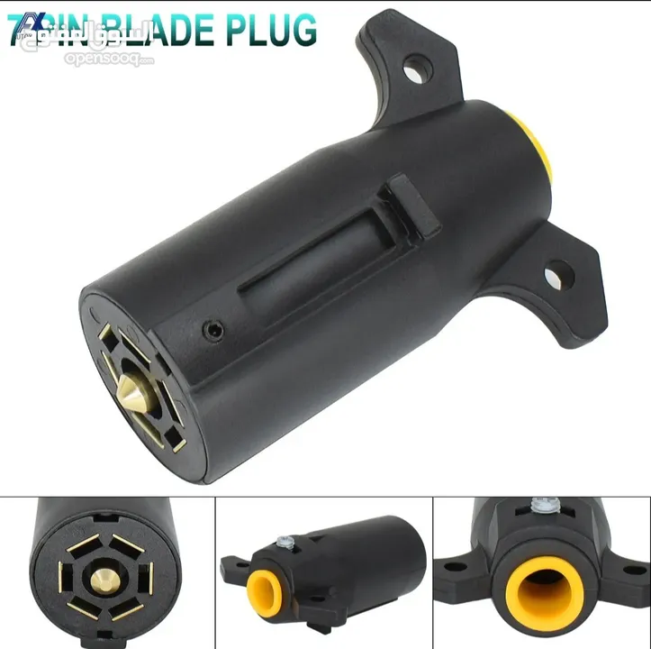 7 Way Trailer End Round RV Style Light Plug Connector Blade Pin Socket American Wiring Adaptor