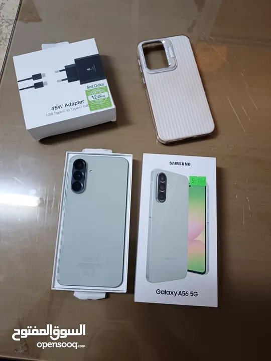 سامسونج جالكسي A56 5G  وكاله مع كرتونته وشاحنه ومكفول