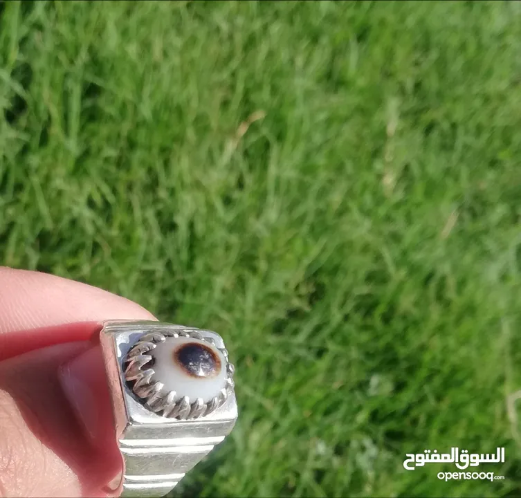 خاتم جزع بقري يماني