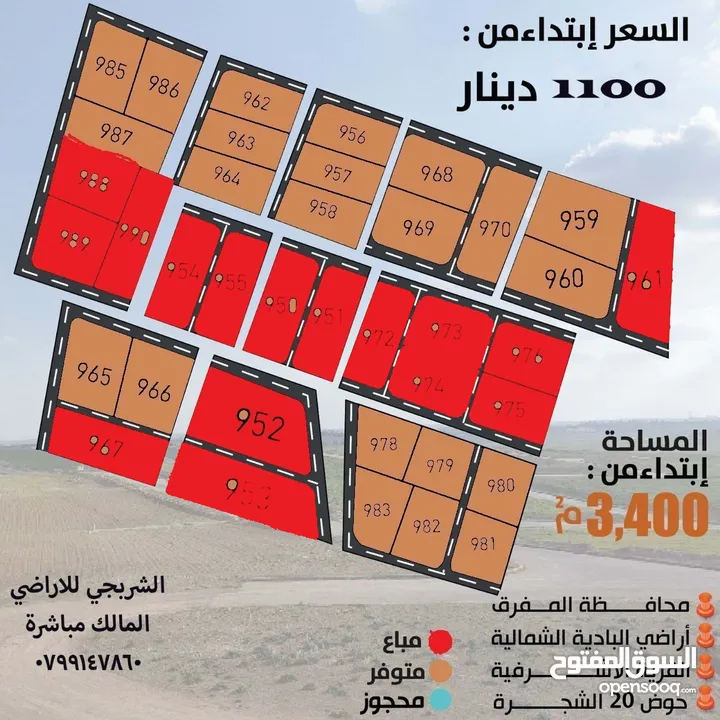 فرصة عقارية للإستثمار /تملك الان قطع اراضي استثمارية  من اراضي البادية الشمالية  في قريةالاشرفية