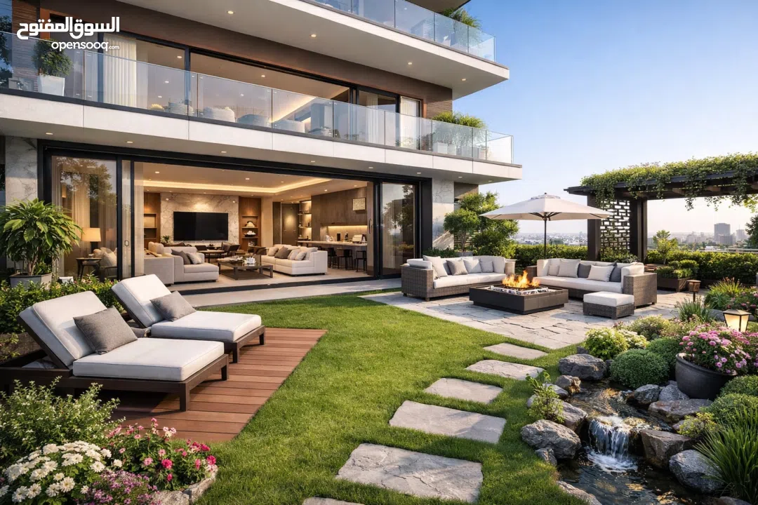 شقه فاخره للبيع 200 متر بناء + 100 متر حديقه