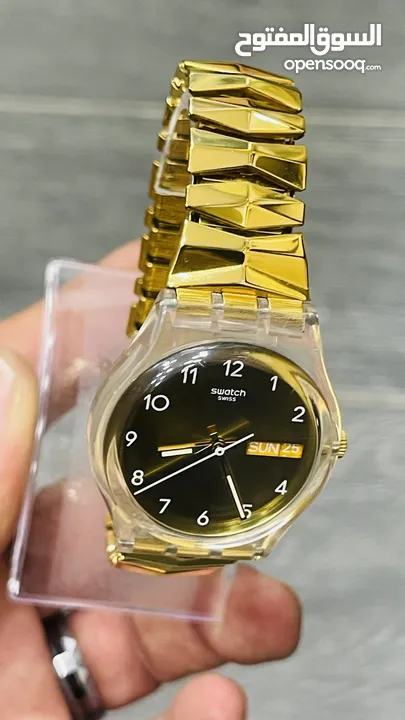 سواتش سويسري swatch swiss  الساعة بحالة الوكالة بدون علبة وكفالة شغالة 100‎%‎