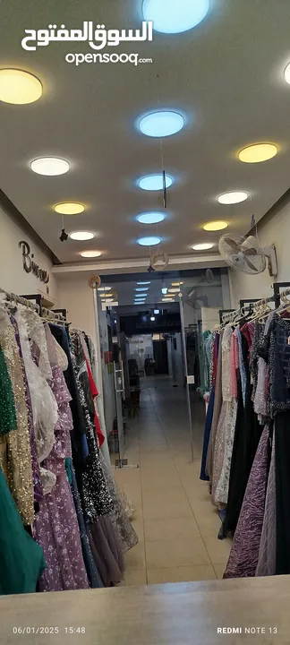 محل للبيع فساتين سهرة وبدلات زفاف  سحاب دوار الشهيد مجمع الاندلس طابق تاني