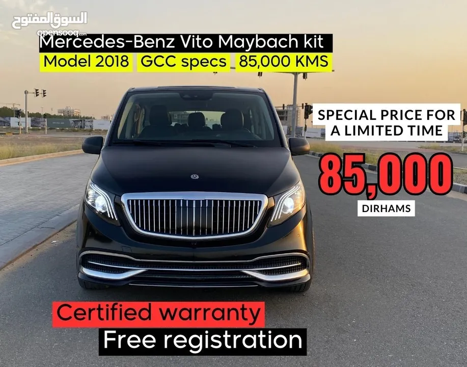 Vito Maybach kit / GCC Specs / Low KMs / Model 2018/ Perfect condition