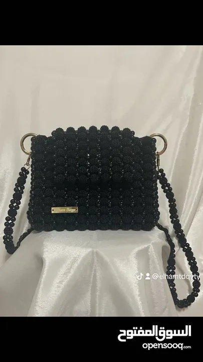 شناتي خرز معمولة يدويا من خرز الكرستال وخرز حبيبات التوت واللؤلؤ