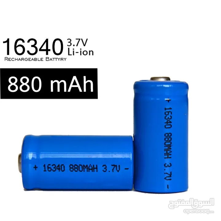بطاريات / بطارية 16340 Rechargeable Li-ion Lithium Battery