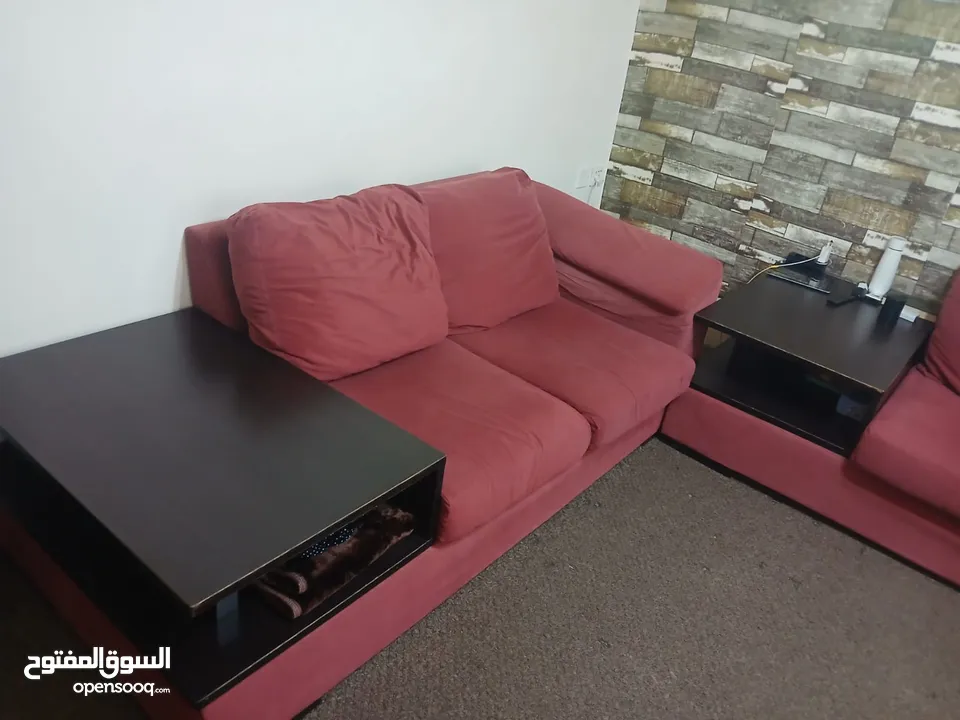 طقم كورنر مع ركلاينرخشب ممتاز
