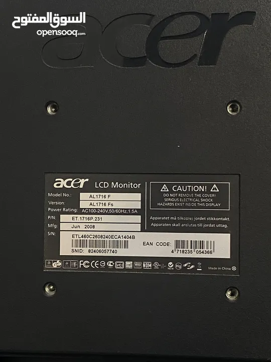 شاشة ايسر 75 هرتز 1280x1024 تصلح شاشة ثانوية للبي سي