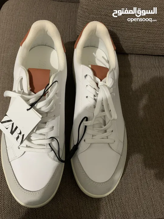 Shoes zara white color Size 44 175 AED - Opensooq