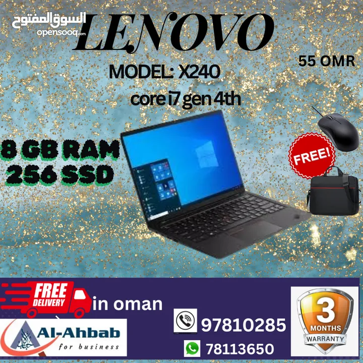 LENOVO & DELL LAPTOPS, with 3months warranty, free-MOUSE & BAG, with free HOME DELIVERY