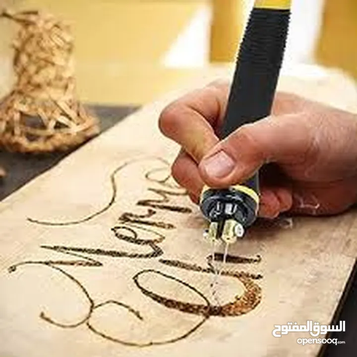 قلم الة حفر و كتابه و رسم غلى  الخشب   الكهربائي مع 6 روؤس