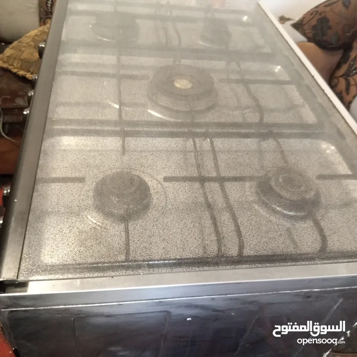 غاز 5 عيون ستاليس ستيل كامل نوع فريش 90 سم شغال ميه ميه للبيع