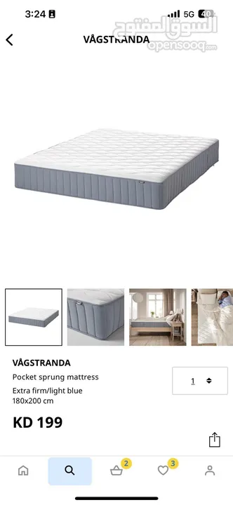 IKEA Bed and Mattress 180 x 200