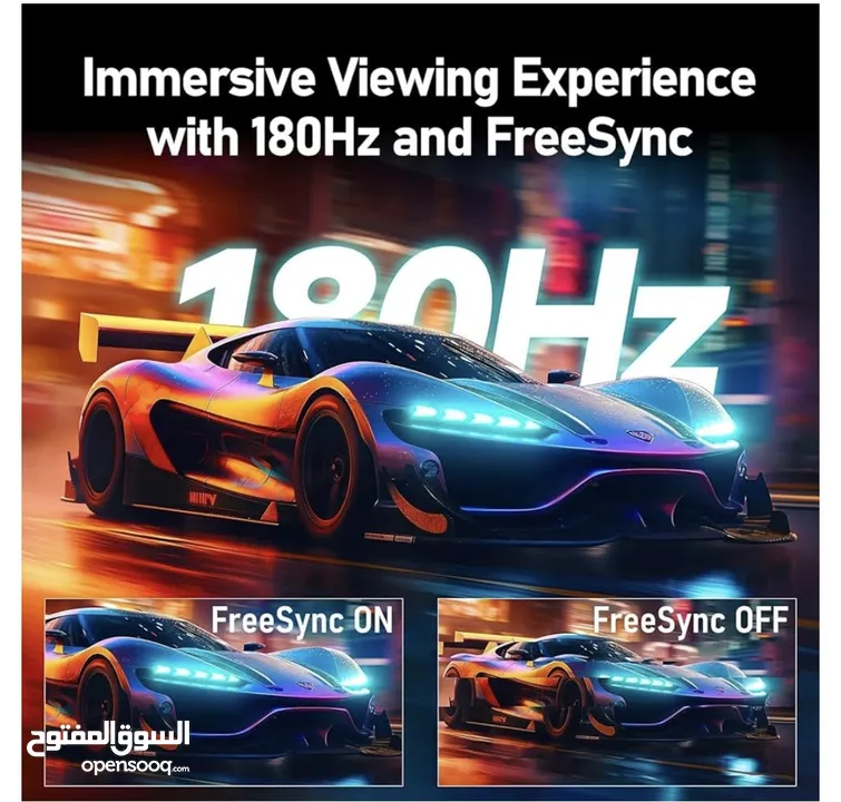 شاشة 32 ZZA جديد/ ZZA 32inch QHD Curved Gaming Monitor 2K 165Hz/180Hz 1ms Response time.