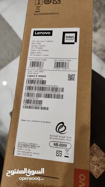 لابتوب Lenovo Legion 5 16IRX9 Gaming Laptop جديد وارد دبي