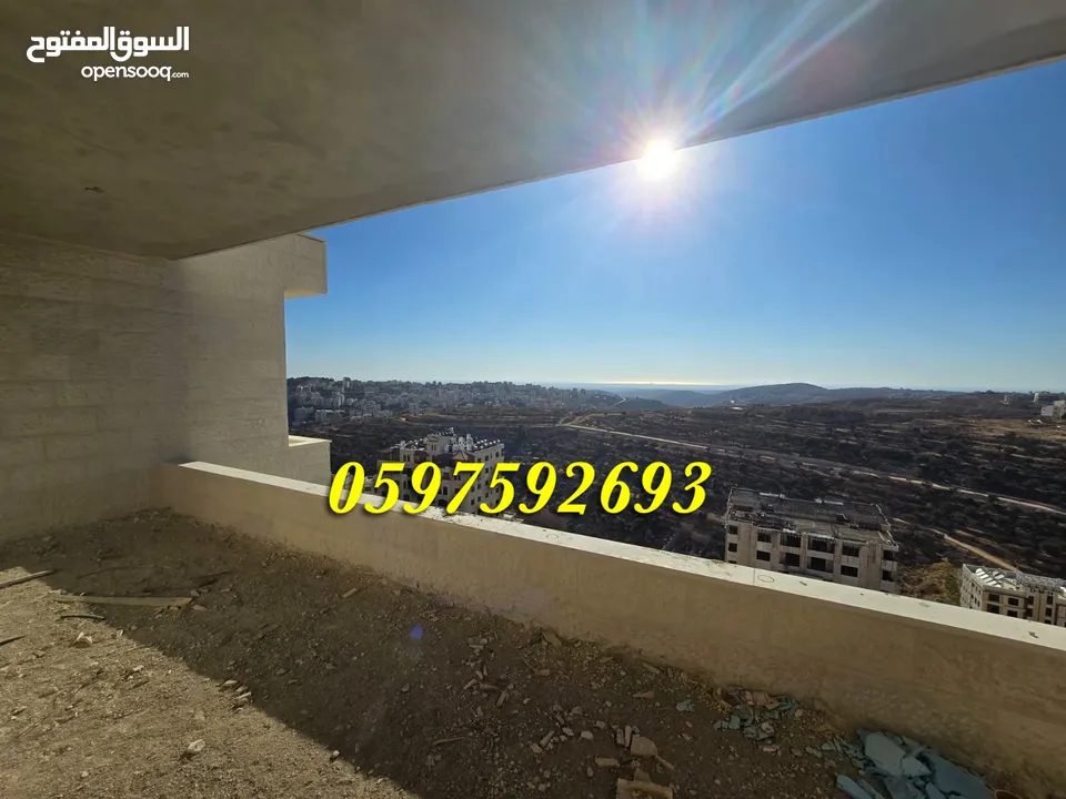 شقة فاخرة للبيع 195م+ بلكونة كبيرة لا يمكن التسكير عليها للبيع رام الله المصايف قرب المالية بالعالي