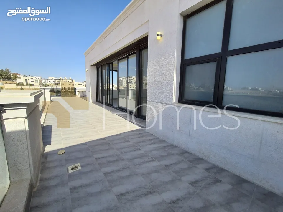 شقة دوبلكس طابق اول مع روف للبيع في الدمينة بمساحة بناء 340م